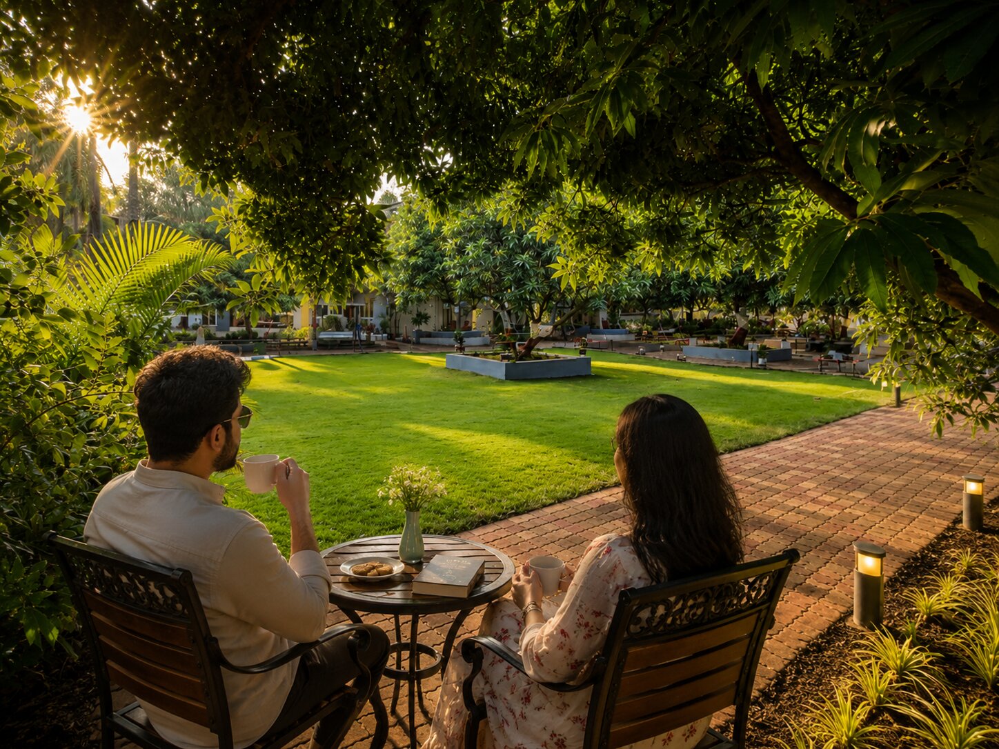 Candlelight dinner setup for couples at Wildlife Gir Resort